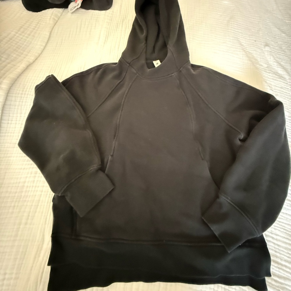 Black Lululemon Oversized Scuba Pullover Hoodie with side slits - Picture 4 of 5